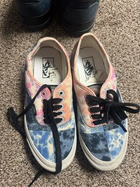 Vans Tie-Dye Canvas Sneakers in Pink, Orange and Blue